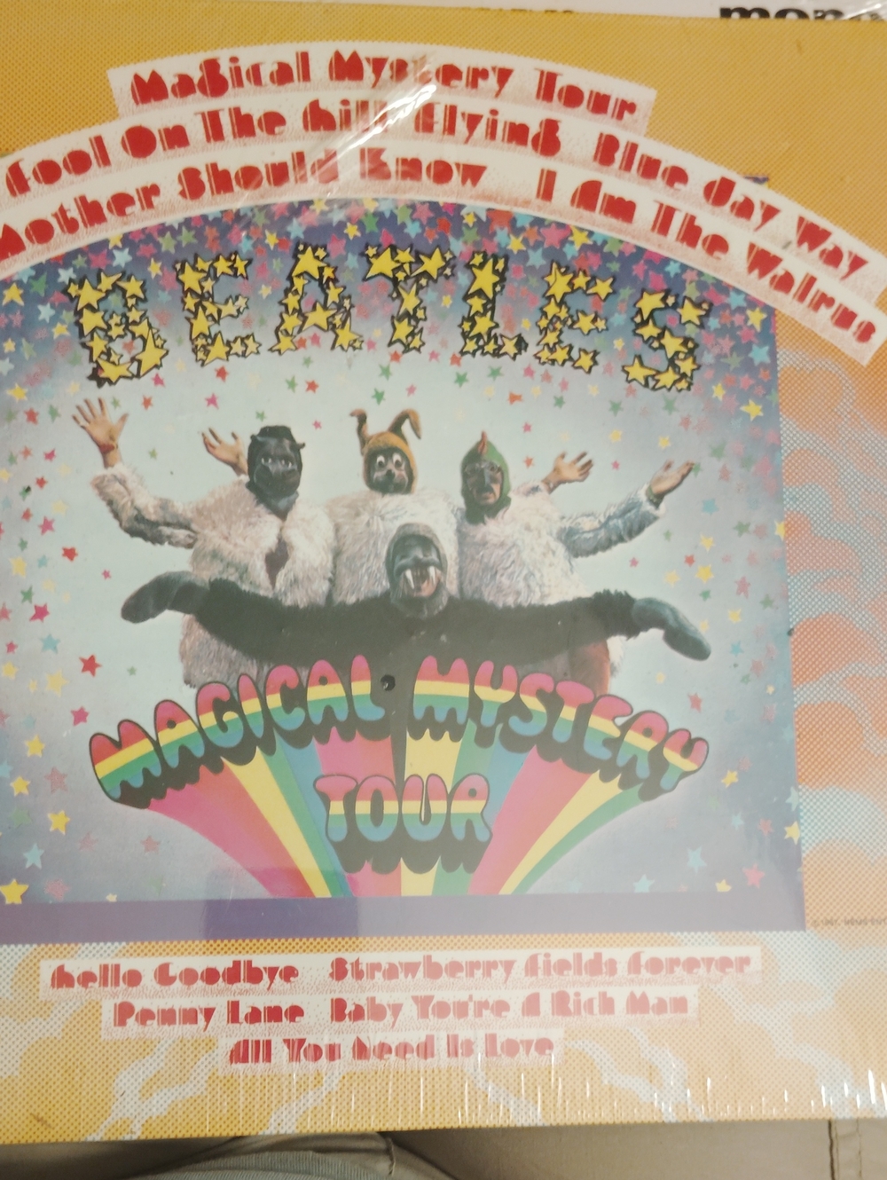 The Beatles Rainbow Magical Mystery Tour Poster - Yellow, Pink, Blue, Green